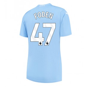 Manchester City Phil Foden #47 Replica Home Stadium Shirt for Women 2023-24 Short Sleeve